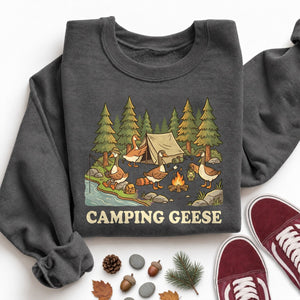 Cute Goose Camping Sweatshirt