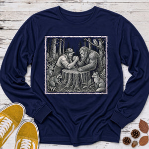 Arm Wrestling Bigfoot Long Sleeve Tee