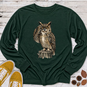Birdwatching Owl Binoculars Long Sleeve Tee