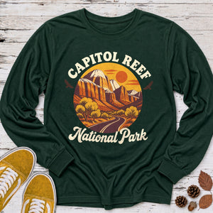 Capitol Reef Sunset Circle Long Sleeve Tee