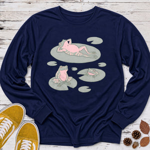 Lily Pad Lounging Long Sleeve Tee