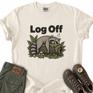 Log Off Raccoon T-Shirt