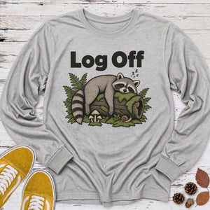 Log Off Raccoon Long Sleeve Tee