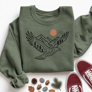 Mountain Ridges Form Bird Sweatshirt