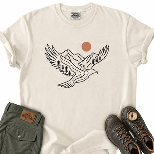 Mountain Ridges Form Bird T-Shirt