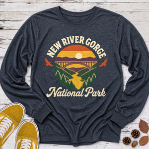 New River Gorge Sunset Circle Long Sleeve Tee