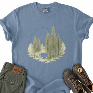 Pine Circle Engraving T-Shirt