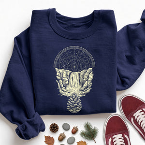 Star Map Waterfall Pinecone Sweatshirt