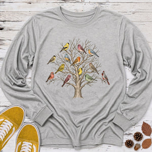 Songbirds on Bare Tree Long Sleeve Tee