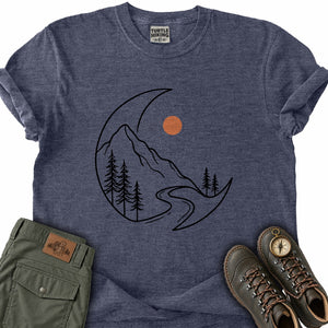 Mountain Ridge Trail Crescent Moon T-Shirt
