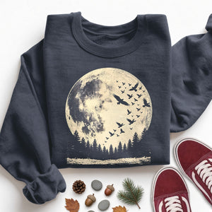 Full Moon Bird Flock Sweatshirt