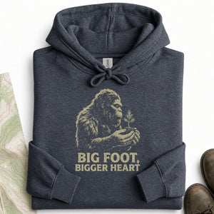Big Foot Bigger Heart Vintage Wildlife Hiking Hoodie