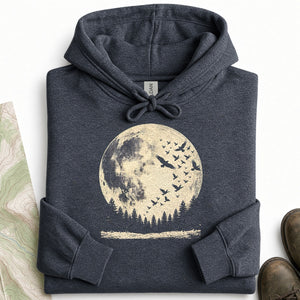 Full Moon Bird Flock Hoodie