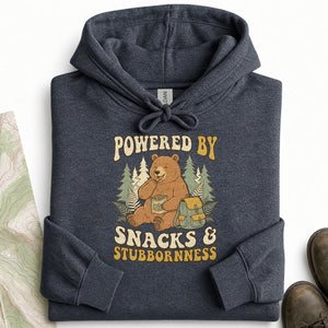 Powered by Snacks and Stubbornness Hoodie