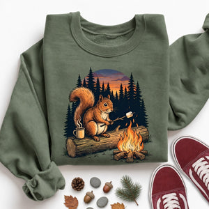Squirrel Marshmallow Campfire Sweatshirt