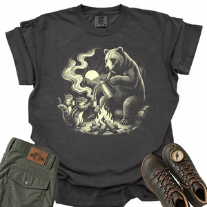 Bear Brews Camp Coffee Comfort Colors T-Shirt