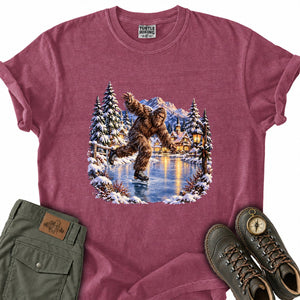 Bigfoot Ice Skating T-Shirt