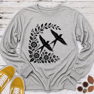 Birds and Flowers Long Sleeve Tee