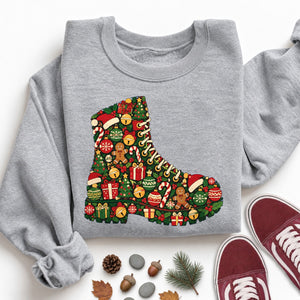 Christmas Boot Silhouette Sweatshirt