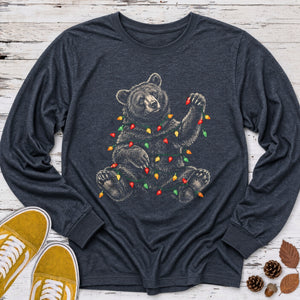 Christmas Lights Bear Long Sleeve Tee