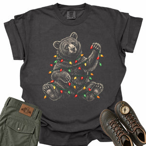 Christmas Lights Bear Comfort Colors T-Shirt