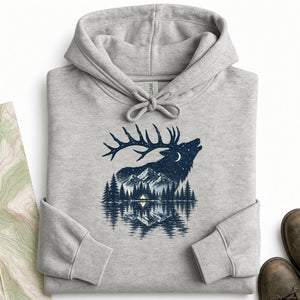 Elk Night Silhouette Hoodie
