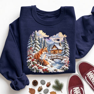 Fox at the Frozen Creek Sweatshirt