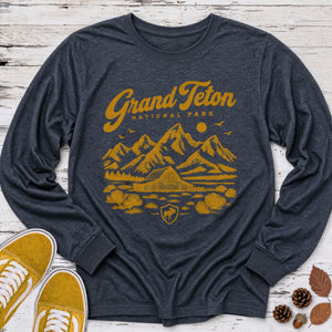 Grand Teton Sketch Long Sleeve Tee