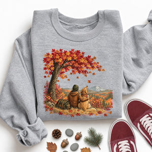Hiker and Dog Under Maple Sweatshirt
