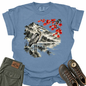 Ink Wash Heron Lake Comfort Colors T-Shirt