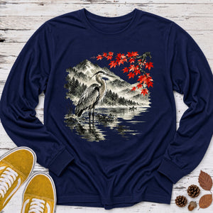 Ink Wash Heron Lake Long Sleeve Tee