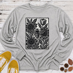 Linocut Bee Long Sleeve Tee