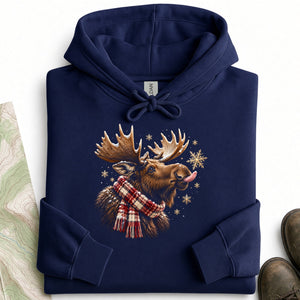 Moose Catching Snowflakes Hoodie