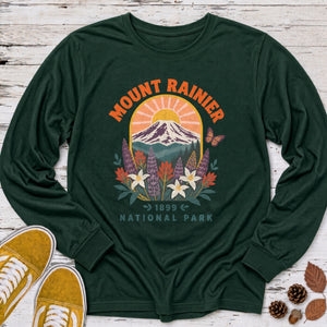 Mount Rainier Wildflower Arch Long Sleeve Tee