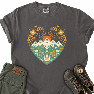 Mountain Lover Heart T-Shirt
