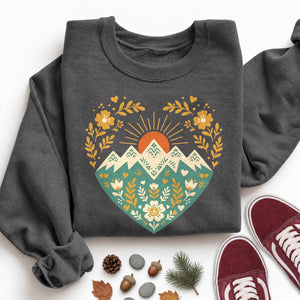Mountain Lover Heart Sweatshirt
