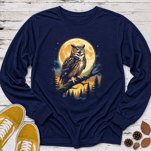 Owl Calling the Moon Long Sleeve Tee