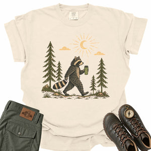 Raccoon Thermos Stroll Comfort Colors T-Shirt