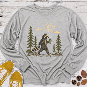 Raccoon Thermos Stroll Long Sleeve Tee
