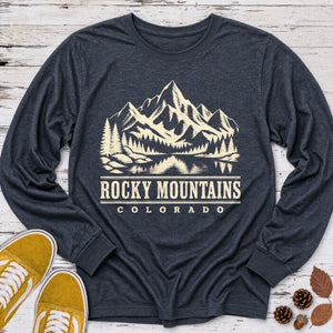 Rocky Mountains Etched Long Sleeve Tee