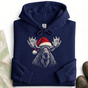 Santa Hat Moose Hoodie