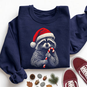 Santa Hat Raccoon Sweatshirt