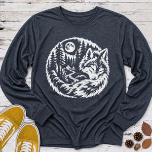 Sleeping Wolf Forest Long Sleeve Tee