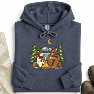 Snowman and Bigfoot Cocoa Hoodie