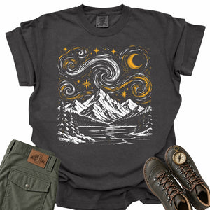 Starry Night Mountains Comfort Colors T-Shirt