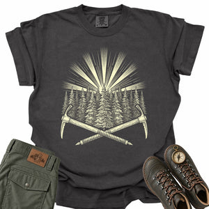 Sunburst Pines Ice Axes Comfort Colors T-Shirt