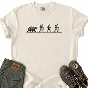 Three Hikers and a Bear T-Shirt