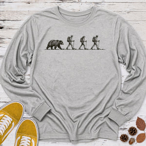 Three Hikers and a Bear Long Sleeve Tee