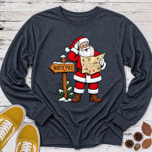 Trail Map Santa Long Sleeve Tee