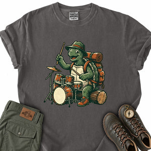 Turtle Drummer Backpacker T-Shirt